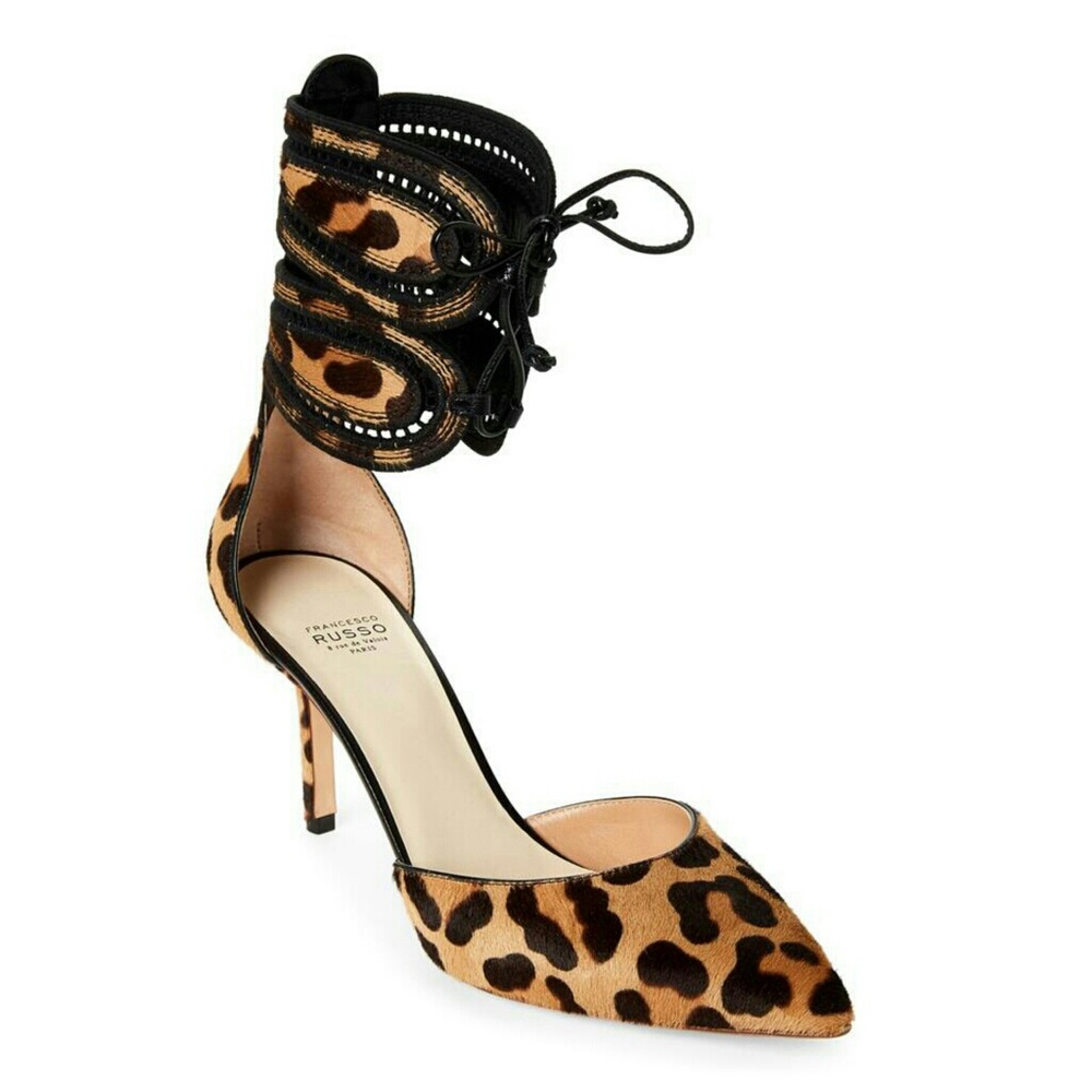 New Francesco Russo sz 7 D'orsay pumps kitten heel